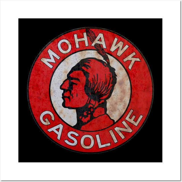 Mohawk Gasoline vintage sign rusted version Wall Art by Hit the Road Designs